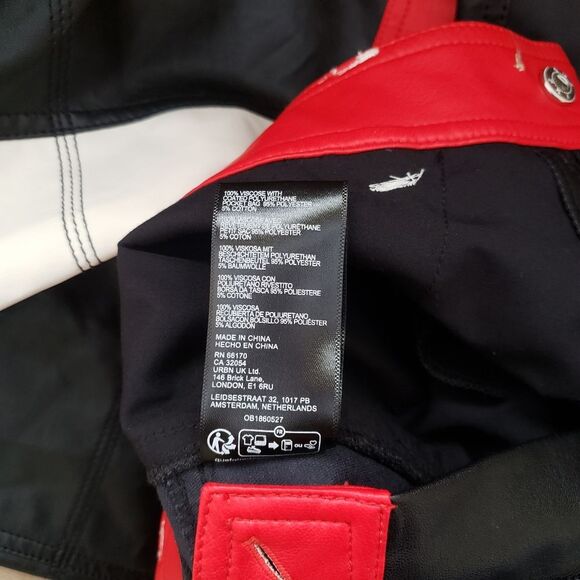 We The Free High Rise Color Block Rebel Vegan Leather Cropped Pants Size 12 - Picture 13 of 15